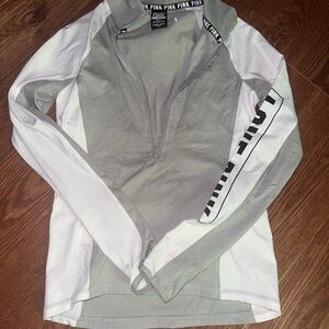 PINK Victoria's Secret Gray and White Pullover
